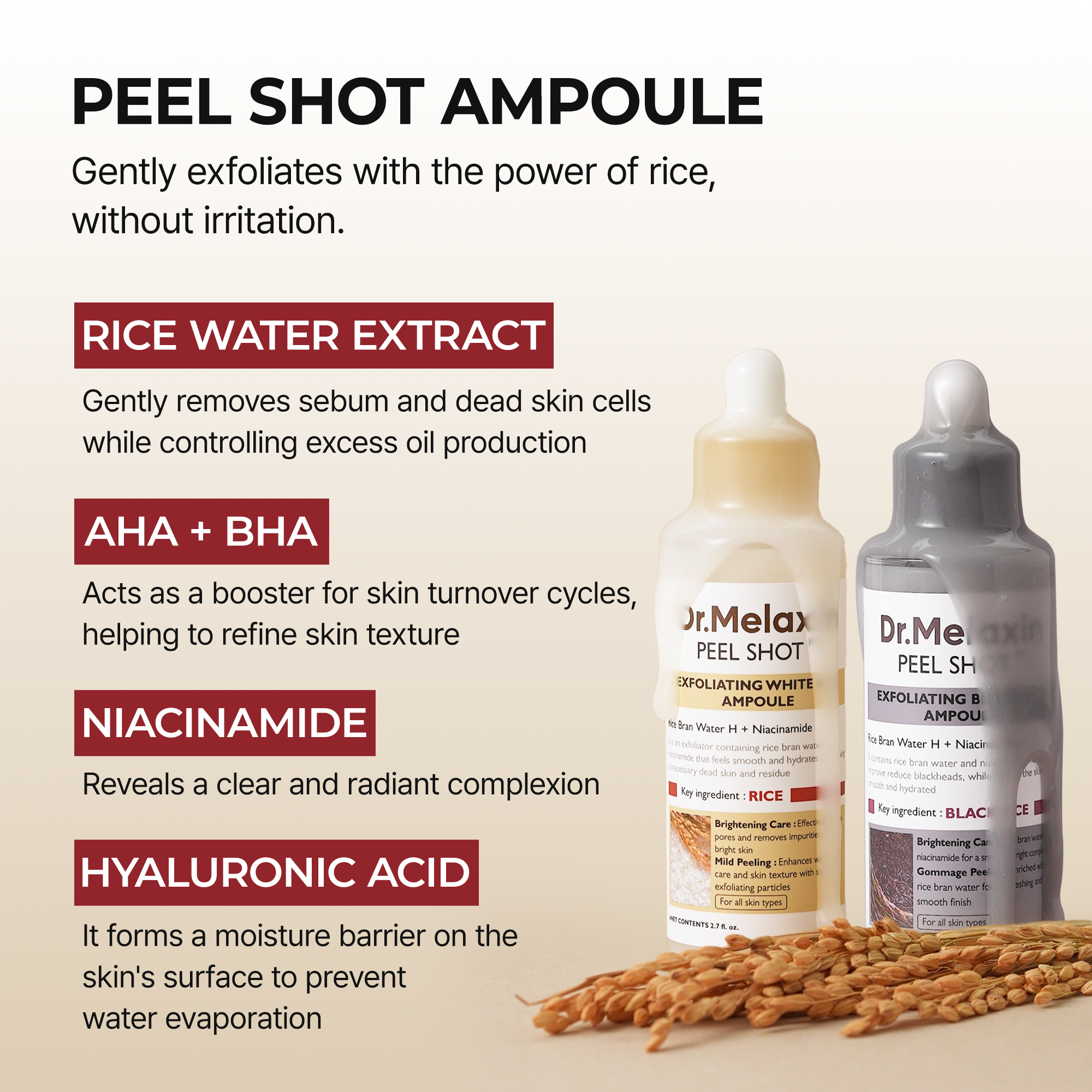 Peel Shot Glow Rice Ampoule Duo & Kojic Acid Duo